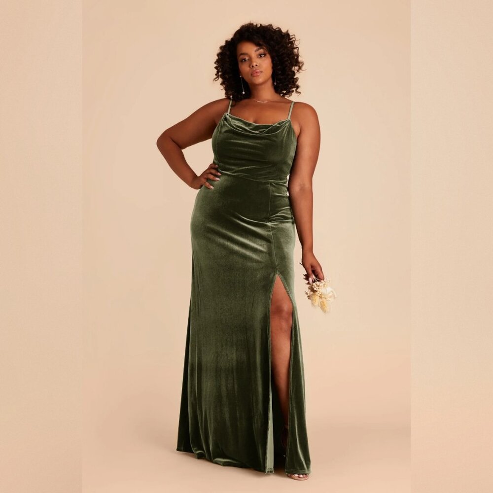 Velvet Cowl Neck Maxi Dress